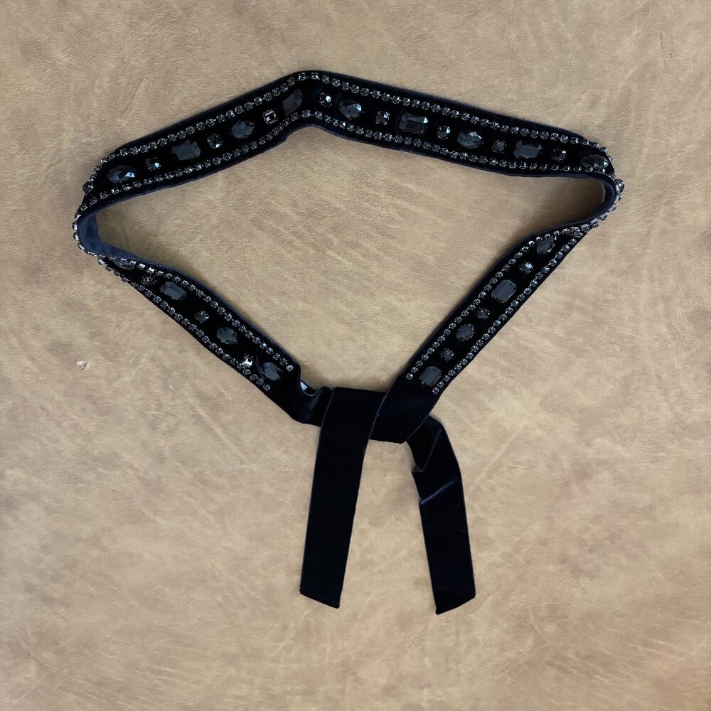 Banana Republic Women Rhinestone & Velvet Ribbon Belt